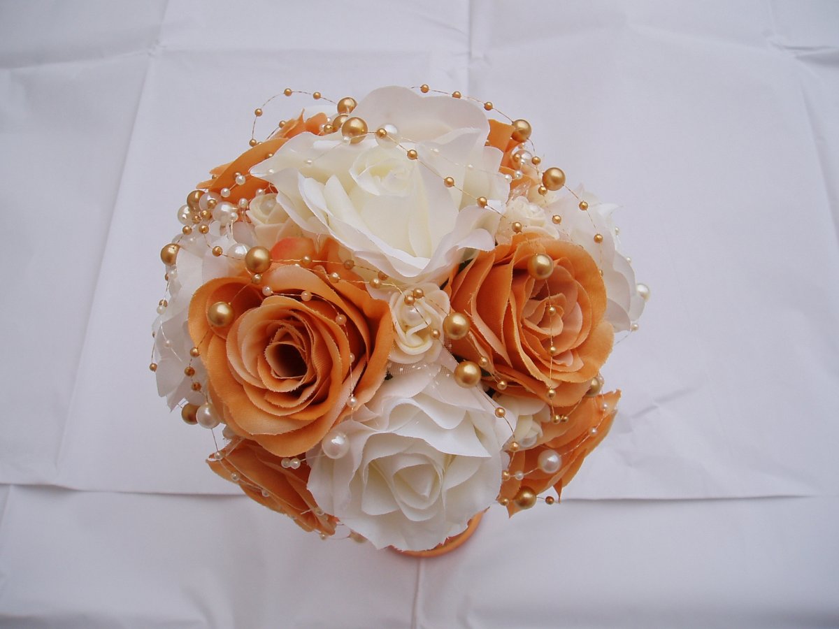 Kytička ivory-zlatá