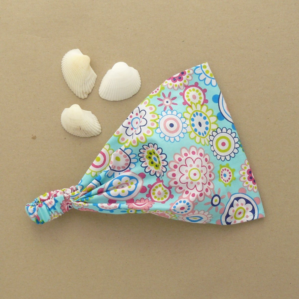 Látková čelenka, šátek -  modré mandaly