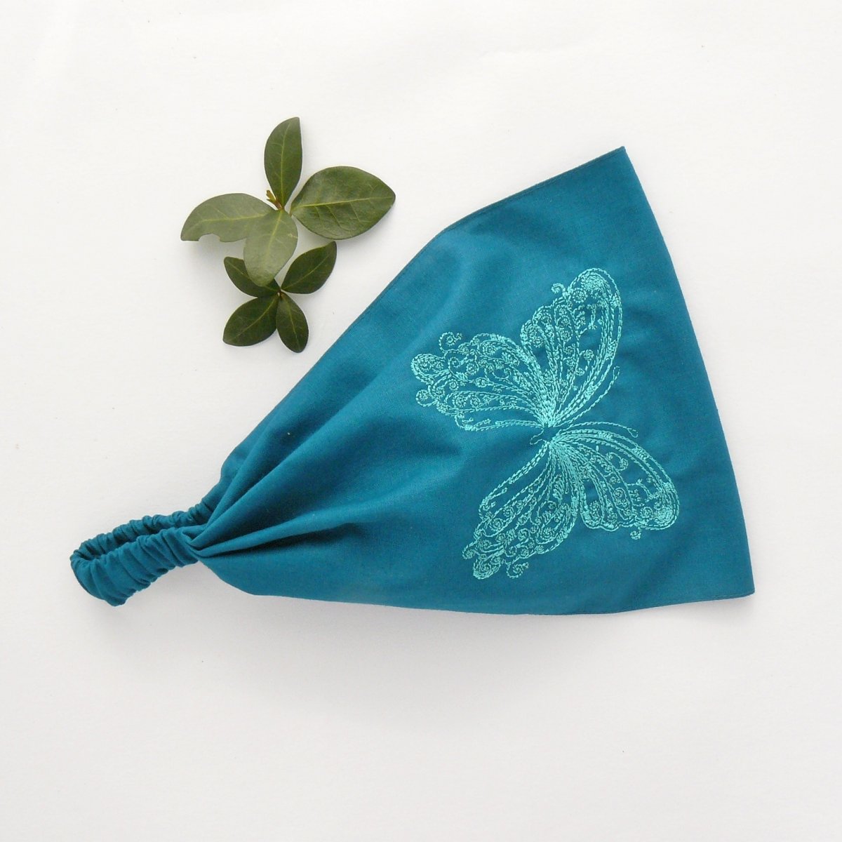 Látková čelenka, šátek - tyrkysový motýl