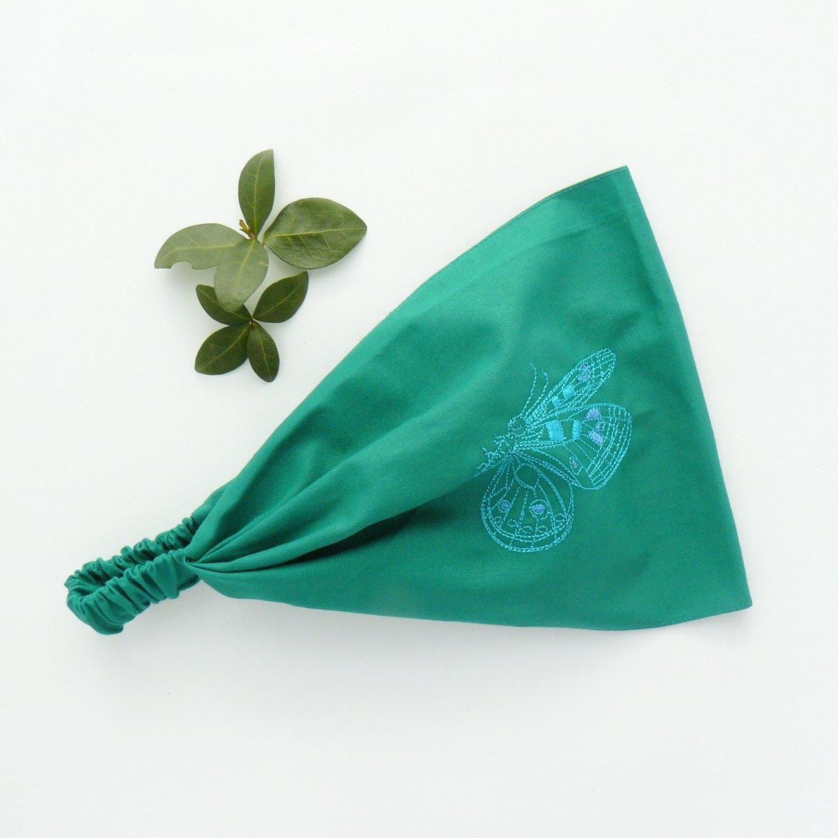 Látková čelenka, šátek - tyrkysový motýl