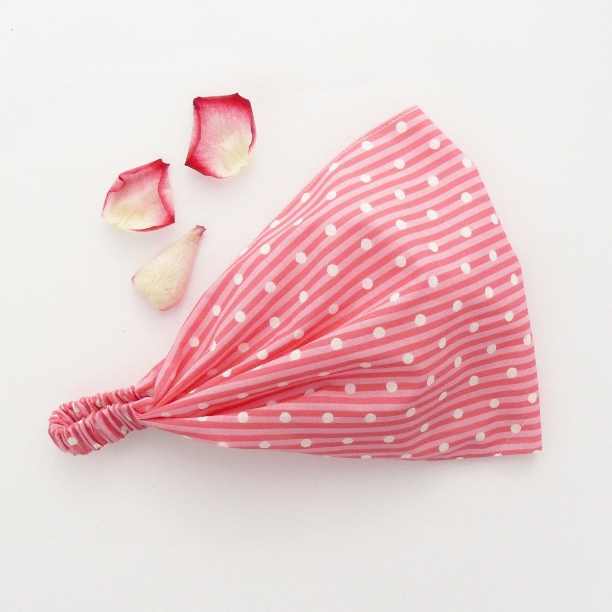 Látková čelenka, šátek - puntíky a pruhy