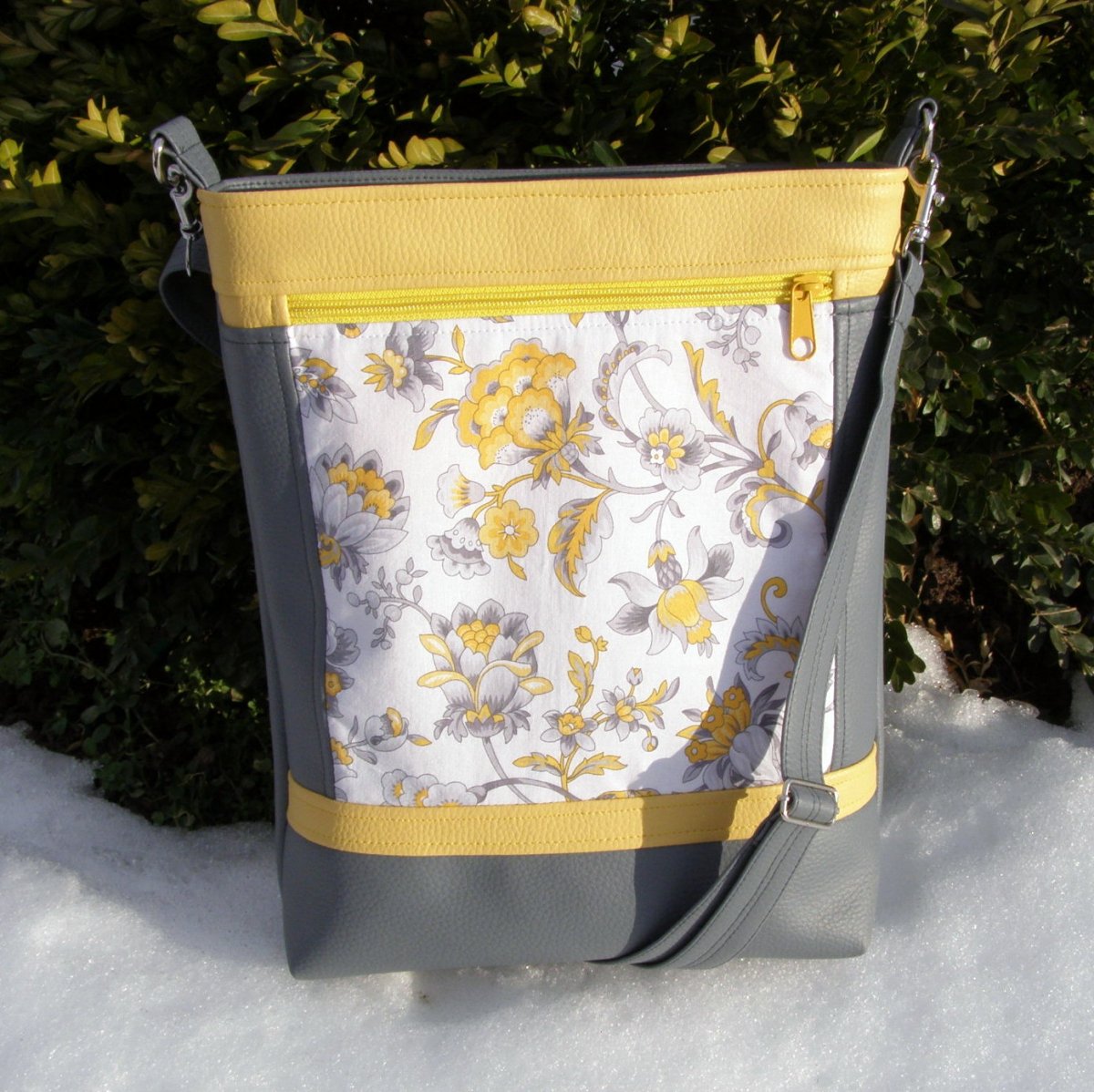 "Šedožlutá elegance" - kabelka/crossbody