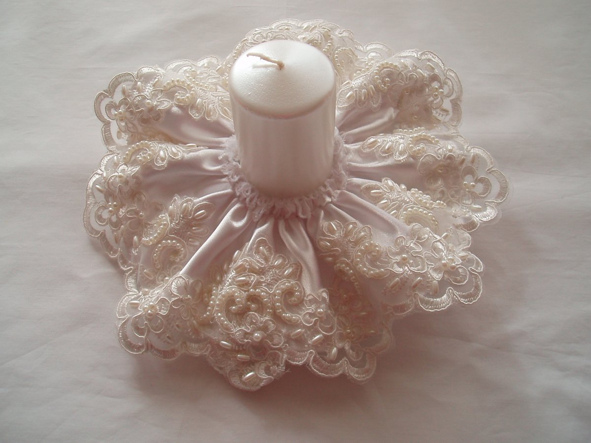 Ozdoba na svíčku-krajka