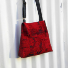 Červená kožená kabelka crossbody " Used Look"