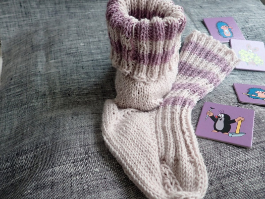 Dětské vysoké pletené ponožkx vel. 24-25