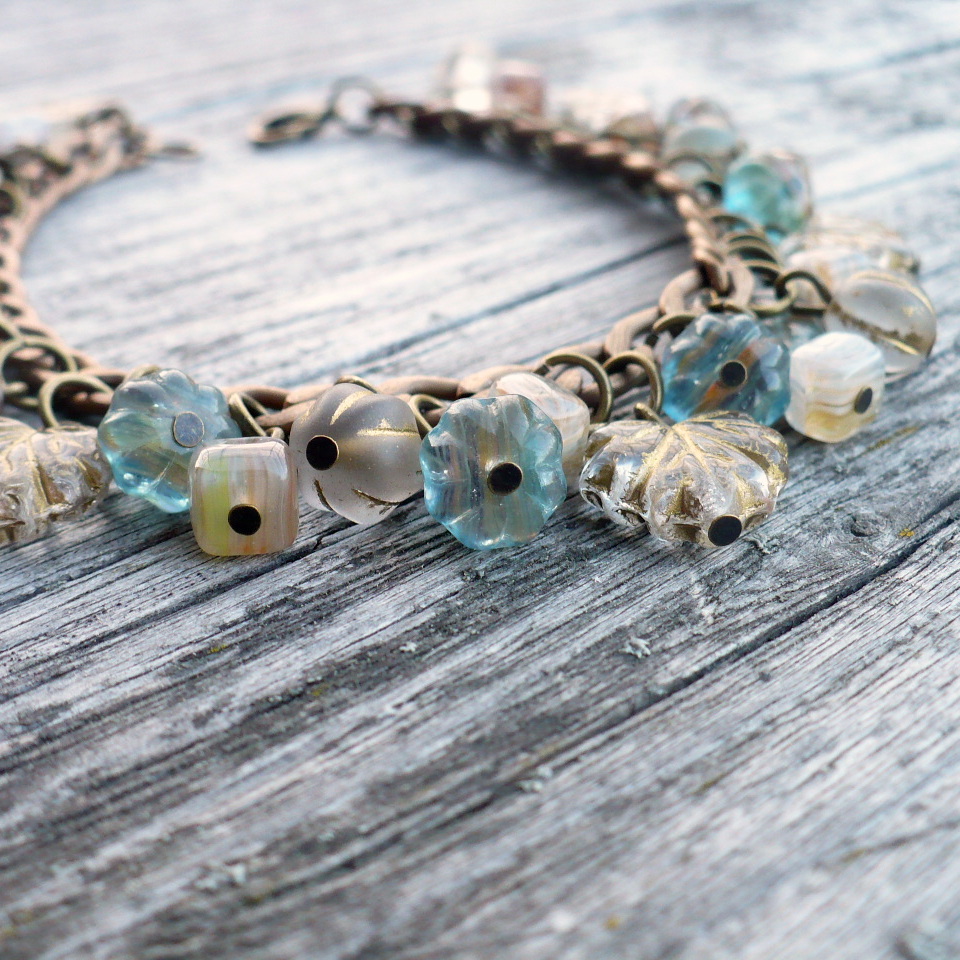 Zlatavý - náramek s náušnicemi