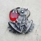 Jahůdka - brož,fusing.sklo