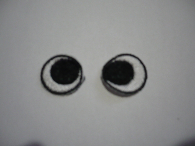 Vyšívané oči černobílé 1,8cm 1 pár