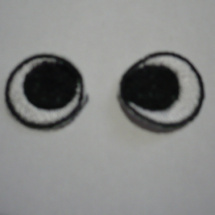 Vyšívané oči černobílé 1,8cm 1 pár