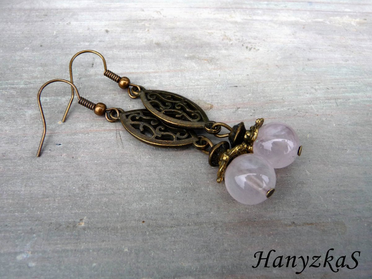 Náušnice: Růženín ve starobylém stylu