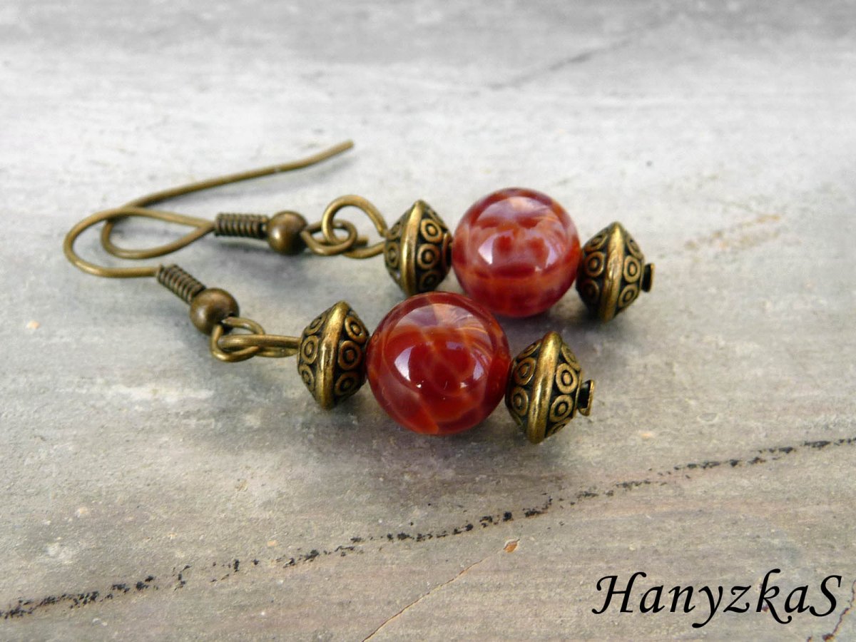 Náušnice: Ohnivý achát