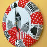 Hodiny patchwork domečky