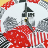 Hodiny patchwork domečky