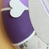 Hodiny patchwork fialová růže