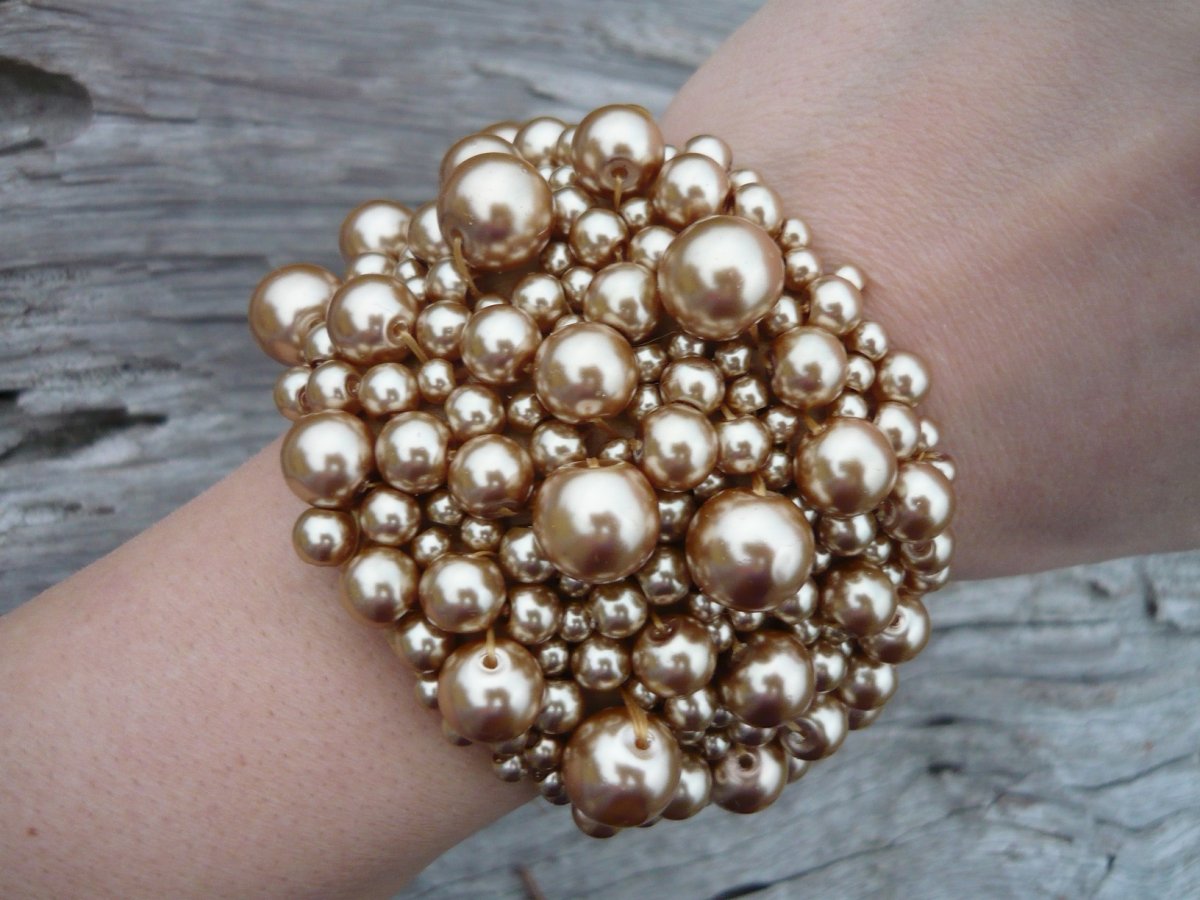 Perličkový náramek Karamelové Pohlazení