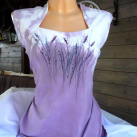 Ručně malovaný a batikovaný top( levandulový),XXL