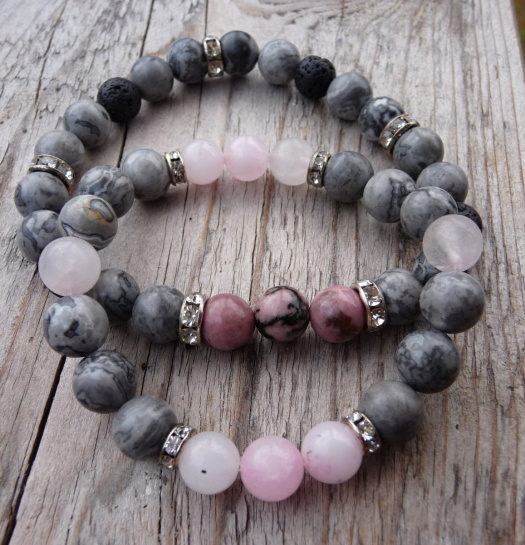 Partnerské náramky z přírodních minerálů,tip na Valentýna