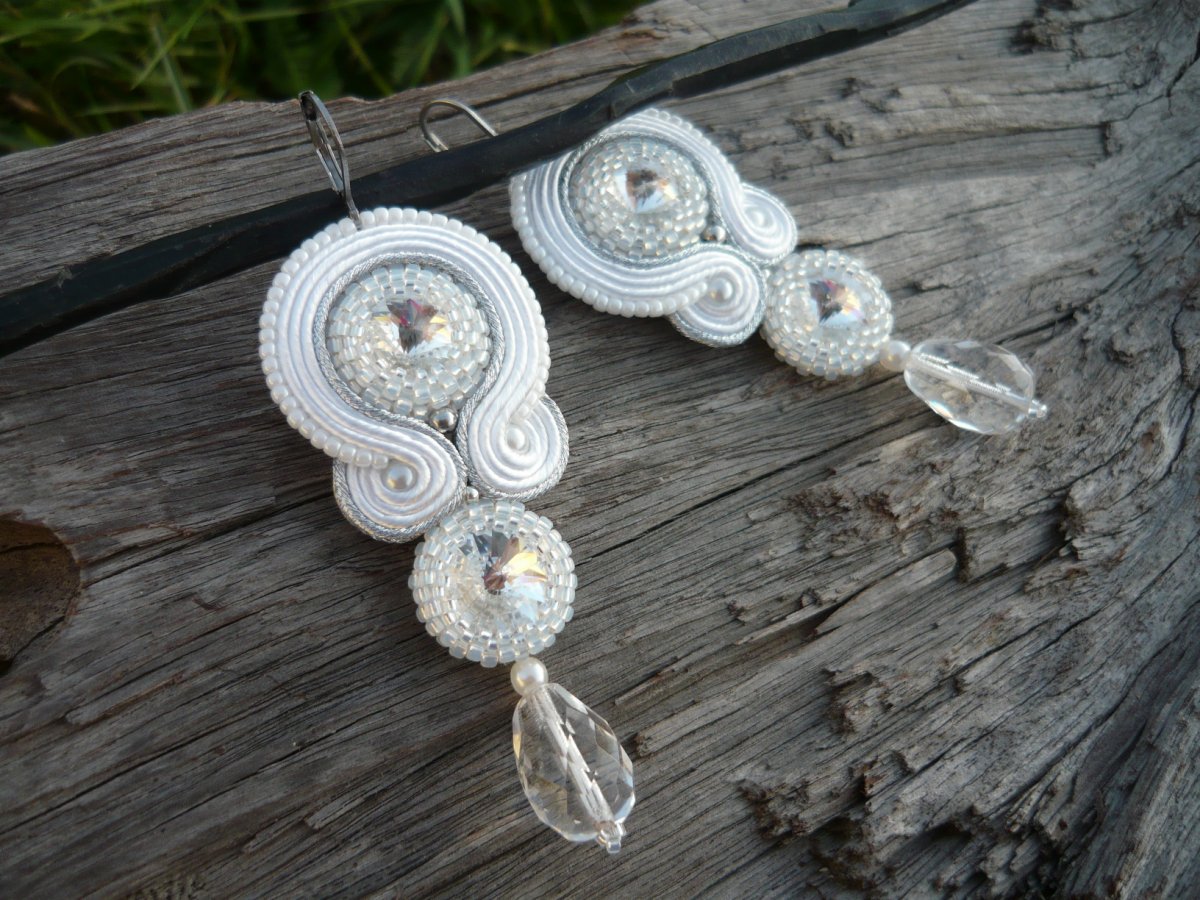 Soutache náušnice Ice Queen