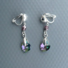 Crystal VL Swarovski srdce - klipsové náušnice