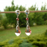 Broskvové Swarovski srdce - klipsové náušnice