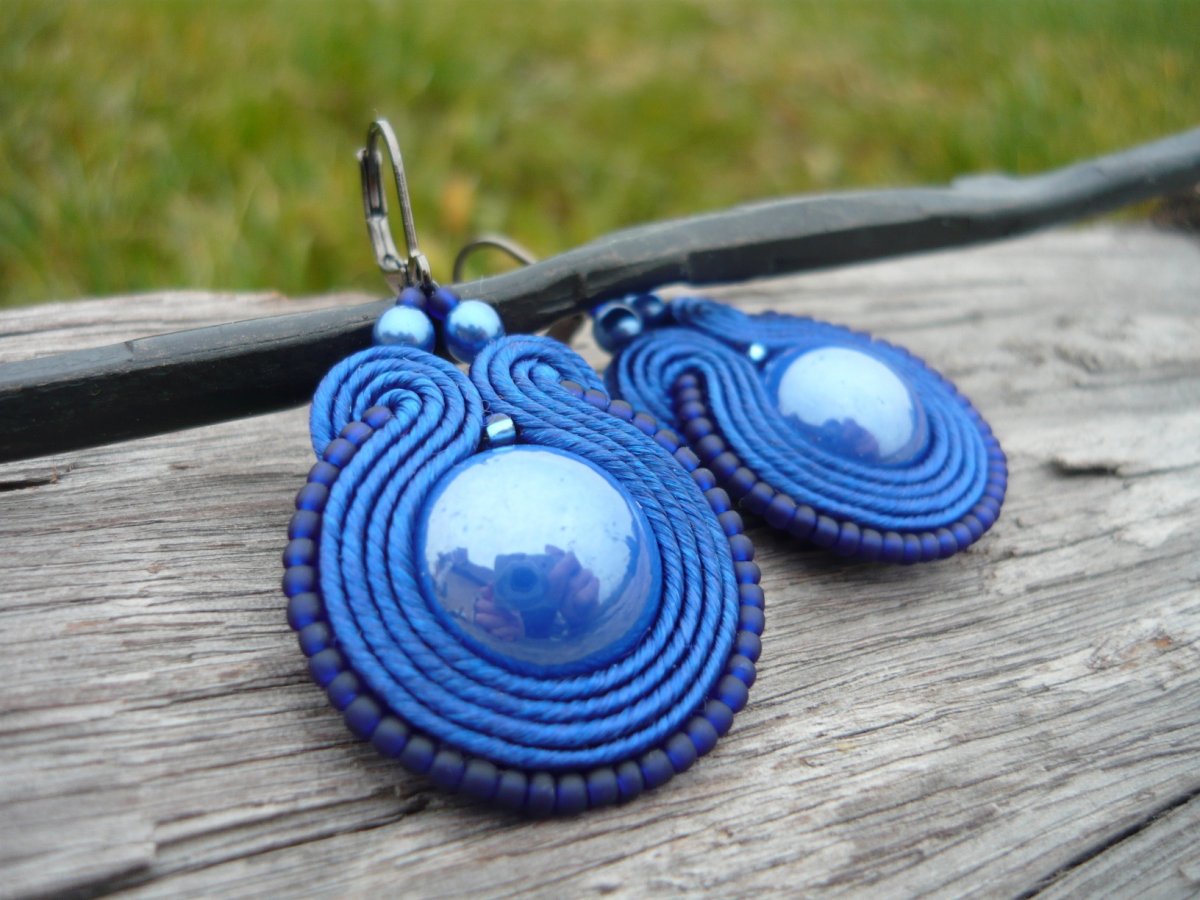 Soutache náušnice BLUEtky
