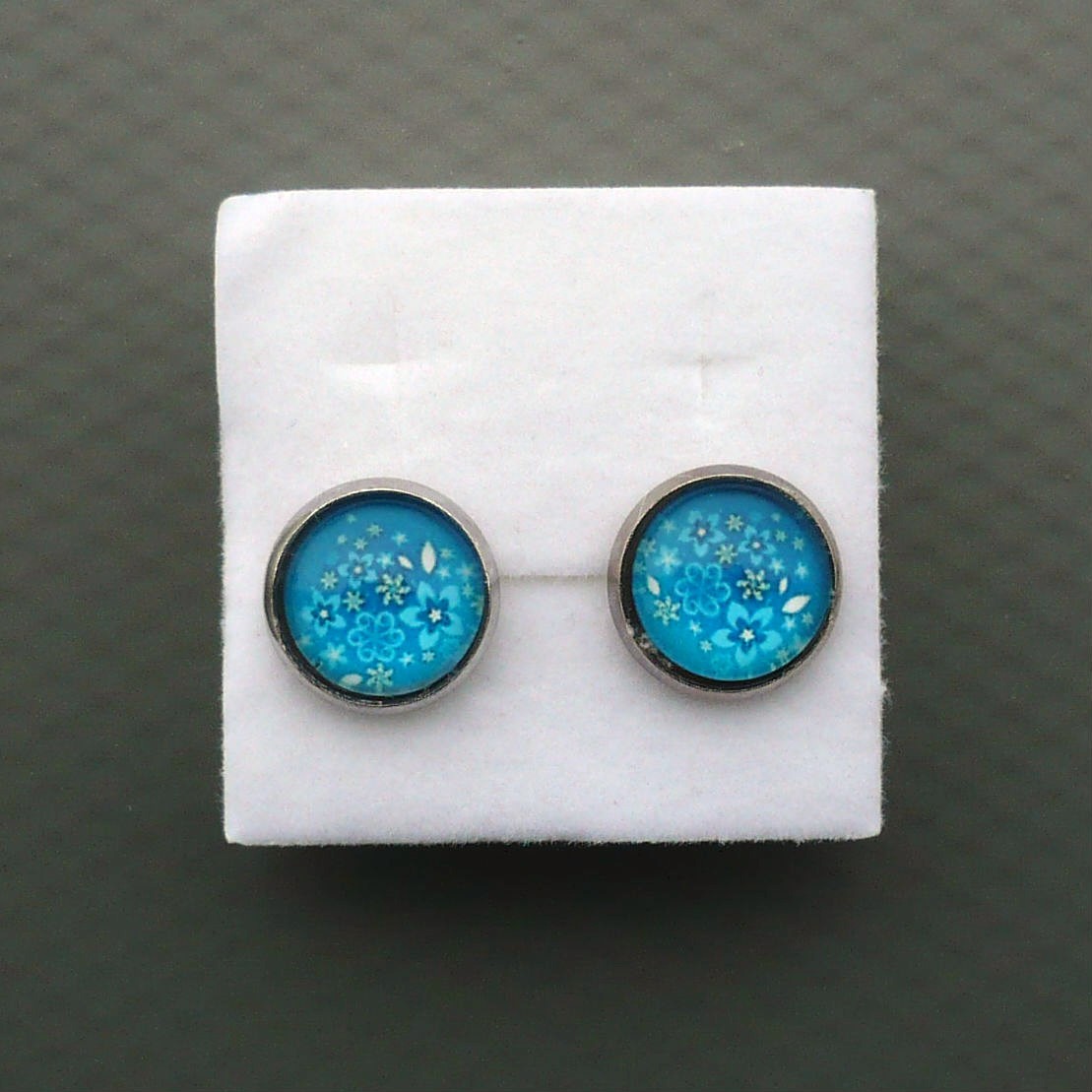 Pomněnkové  - náušnice, pecky