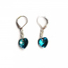 Crystal bermuda blue náušnice Swarovski srdíčka