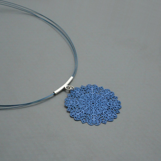 Modrá vločka - náhrdelník