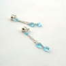 Aquamarine Swarovski slzy - řetízkové klipsy