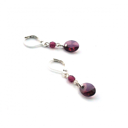 Crystal Lilac Shadow Swarovski oválek - náušnice