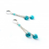 Blue zircon Swarovski srdce řetízkové náušnice