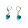 Blue zircon náušnice Swarovski srdíčka
