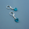 Blue zircon náušnice Swarovski srdíčka