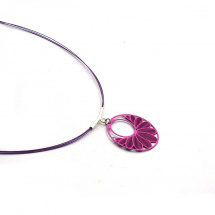 Růžový kroužek s ornamenty - náhrdelník