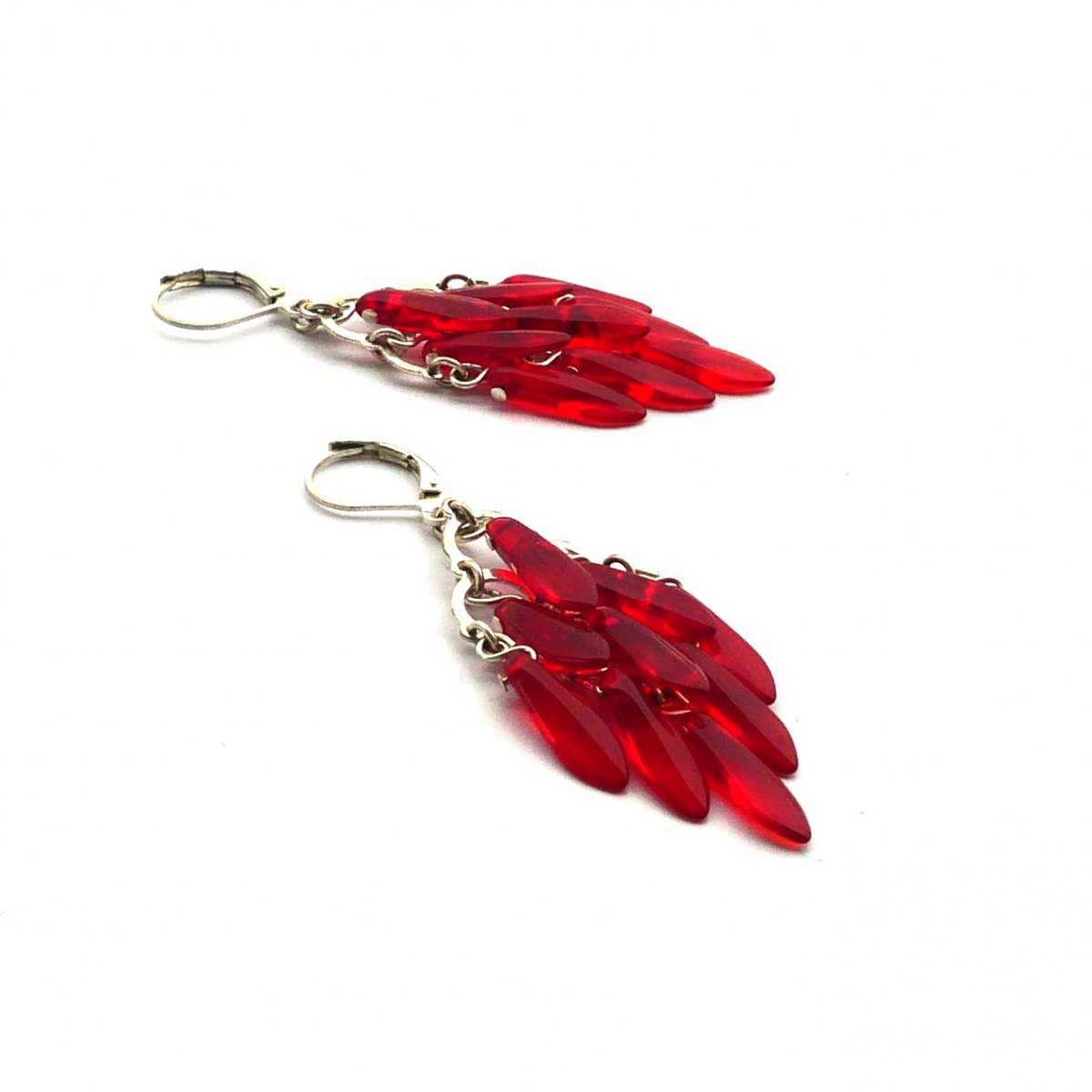 Červený vánek - náušnice