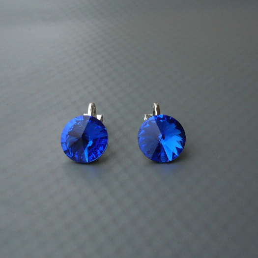 Swarovski majestic blue a klipsy antialergické