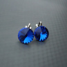 Swarovski majestic blue a klipsy antialergické