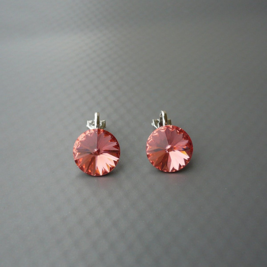 Swarovski rose peach a klipsy antialergické