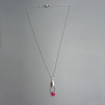Fuchsia Swarovski - ovál přívěsek na nerez řetízku