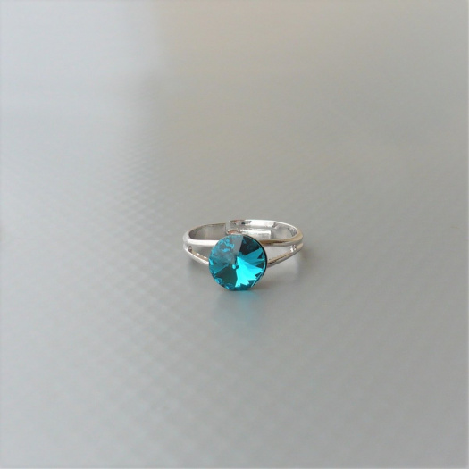 Blue zircon Swarovski antialergický prstýnek