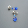 Majestic blue Swarovski srdce - klipsy
