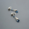 Denim blue Swarovski srdce - klipsy