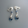 Denim blue Swarovski srdce - klipsy