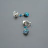 Bermuda blue Swarovski srdce - klipsy