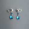 Bermuda blue Swarovski srdce - klipsy