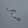 Tanzanite Swarovski srdce - náušnice