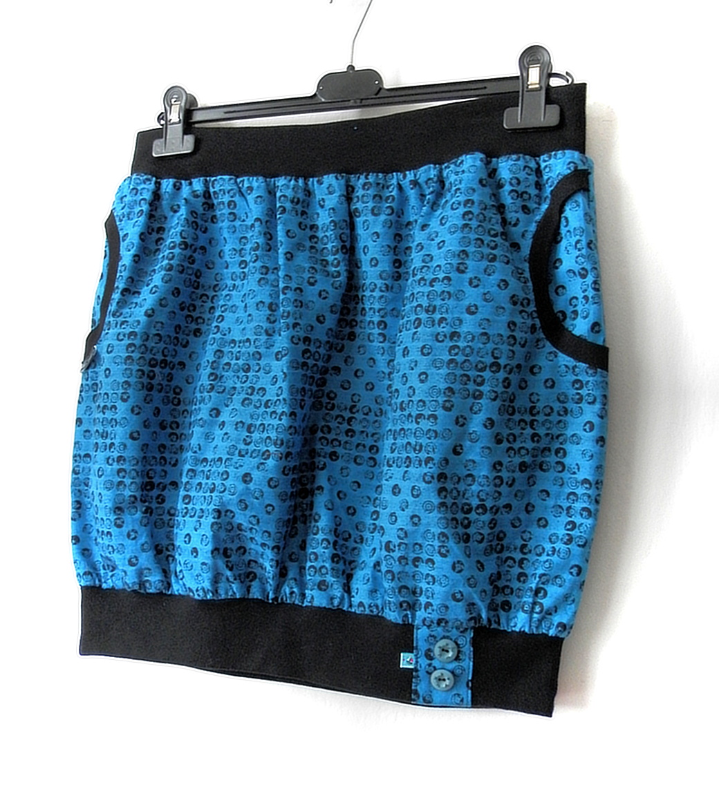 dámská sukně BALONOVÁ MODRÁ KOLEČKOVÁ  M/L/XL