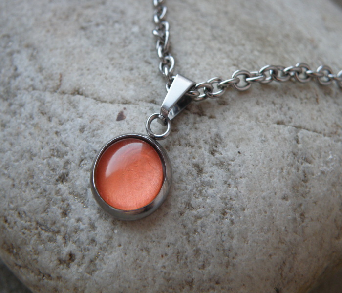 Přívěšek - nerez- pomerančový