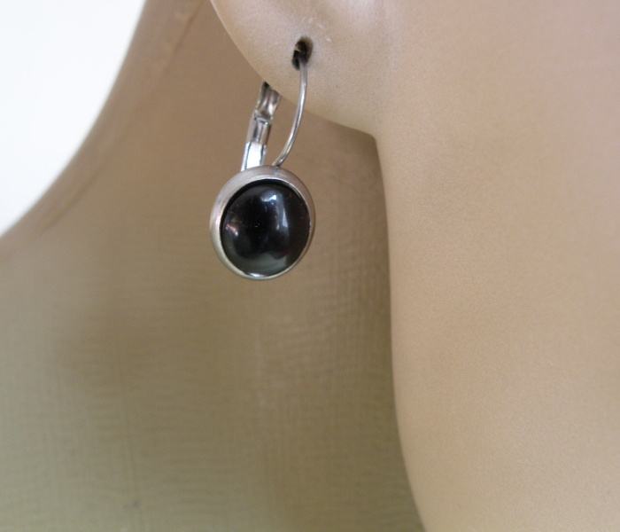 Naušnice -nerez - černá tma