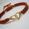 Kabbalah - Náramek "Pouta" - červenozlatý(macramé)